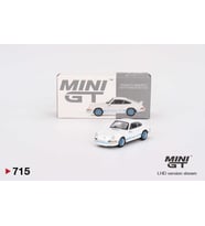 Mini GT 715 Porsche 911 Carrera RS 2.7 Grand Prix White with Blue Livery Model Araba
