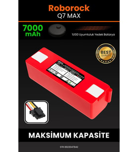 Roborock Q7 Max 7000mAh Robot Süpürge Bataryası - Gerçek Kapasite, Maksimum Güvenlik