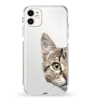 Apple iPhone 11 Uyumlu Kamera Korumalı Tıpalı Kapak Catface Tasarımlı Silikon Şeffaf Kılıf