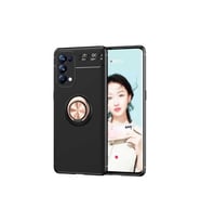 Oppo Reno 5 Pro 5G Uyumlu Kılıf Zore Ravel Silikon Kapak (Siyah-Rose Gold)