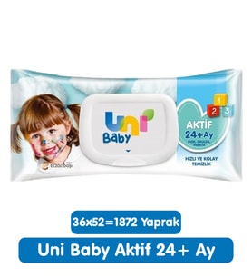 Uni Baby Aktif Islak Mendil 36x52 1872 Yaprak