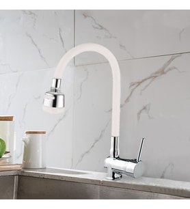 Arçe 2 Fonksiyonlu Beyaz Krom Delta Eviye Bataryası