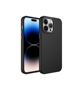 Apple iPhone 14 Pro Uyumlu Kılıf Metal Çerçeve ve Buton Tasarımlı Silikon Zore Luna Kapak (Lacivert)