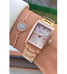 Ferrucci MRD11253 Rose Gold Renk Çelik Kordon Kadın Kol Saati Bileklik Hediyeli