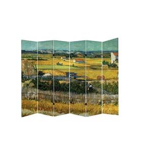 Stellastore Vincent Van Gogh The Harvest 6 Kanatlı Oda Bölücü Çift Taraflı Kanvas Paravan