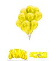 Metalik Parlak Renkli 10'lu Paketli Balon 12 Inç - Sarı