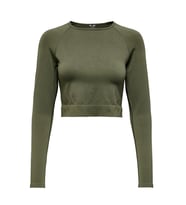 Only Onpjiji Seam Ls Kadn Crop (Haki)