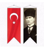 Atatürk Posteri ve Türk Bayrağı Kırlangıç 50x150 cm-5