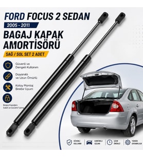 Ford Focus 2 Sedan 2005-2011 Bagaj Amortisörü Sağ Sol Set 2 Adet – Dengeli ve Güvenli Açılma