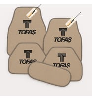 Tofaş Oto Halı Paspas 5 Parça Set – Kaymaz Tabanlı, Kolay Temizlenen, Suya Dayanıklı Araç Paspası (Bej)