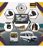 Kayıtlı Servis Okul Taşıtları 4 Lü Kamera 7 Inç Monitör Full Set 256 Gb Sd Kart Desteği + 1 Dome Kamera