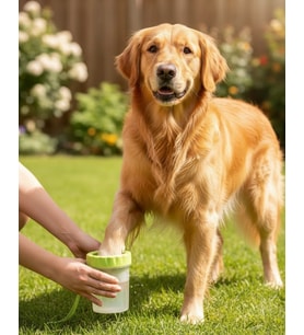 Yuvarlak Başlıklı Köpek Pati Temizleyici Yumuşak Silikon Fırçalı