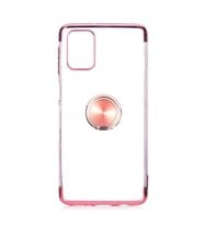 Galaxy M51 Kılıf Kenarları Renkli Yüzüklü Manyetik Silikon (Rose)