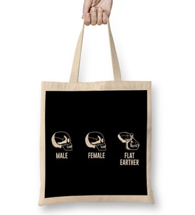Male Female Flat Earther Skulls Flat Earth Bez Çanta Uzun Saplı