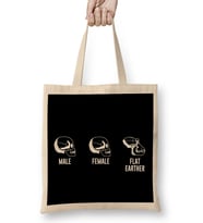 Male Female Flat Earther Skulls Flat Earth Bez Çanta Uzun Saplı