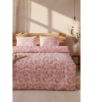 Pembe Bahar Çift Kişilik Çift Taraflı Papatyalı Kapitone Yorgan 200x215 cm