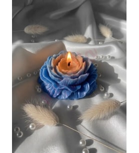Mumelia Candles Şakayık Figürlü - Doğal Soya Blok Dekoratif Mum - Mavi