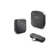 Kablosuz Çiftli Yaka Mikrofon Seti Type-c Lightning Siyah HDX2797