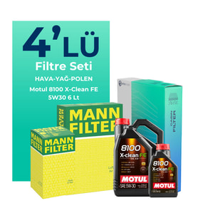 MANN Renault Clio 1.3 Benzin TCe Filtre Bakım Seti Motul Motor Yağlı (2019-2022) 4 Lü