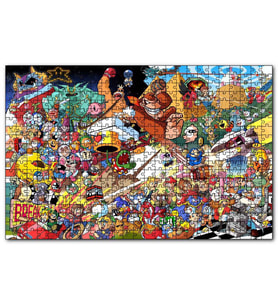 Cakapuzzle Nintendo Wii Tüm Karakterler Kompozisyon  Puzzle Yapboz MDF (Ahşap) (120 Parça)