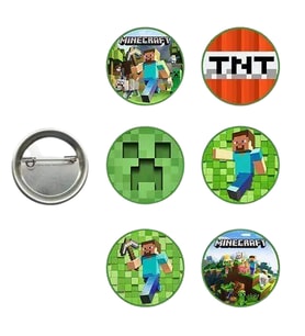 P.Lisanslı Yaka çanta rozeti MİNECRAFT 6LI