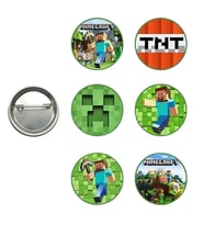 P.Lisanslı Yaka çanta rozeti MİNECRAFT 6LI