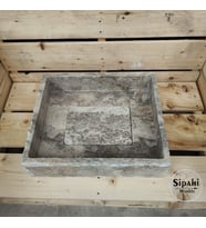 Gümüş Traverten Gizli Giderli Lavabo