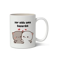 Zor Oldu Ama Başardık Baskılı Kupa Bardak Baskılı Kahve Kupa Bardak
