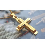 voyageaccessory İki Renk Seçenekli Paslanmaz Çelik Haç Kolye (Sarı Altın)