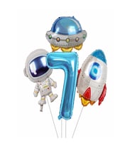 Astronot Balonlar Roket Dış Uzay Uzay Gemisi Folyo