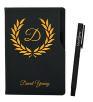 Kişiye Özel Hazırlanmış Siyah Defter ve Roller Kalem Hediye Seti