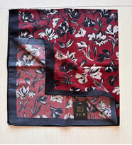 ZER Çiçek Motifli Floral Desenli Özel Tasarım Şal (Siyah-Bordo)