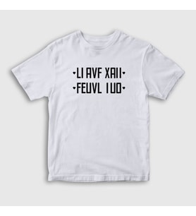Presmono Unisex Çocuk Beyaz Seni Seviyorum I Love You Katlamalı Gizli Yazılı T-Shirt 343811tt (Beyaz)