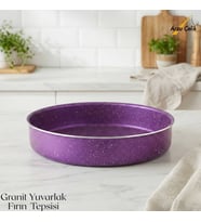ARZU ÇELİK 28 Cm Granit Yuvarlak Fırın Tepsisi - Violet