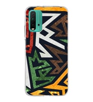 Xiaomi Poco M3 Uyumlu Kapak Soyut Grafiti Tasarımlı Şeffaf Silikon Kılıf