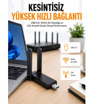 Mbps Wifi Alıcı Kablosuz Wifi Adaptörü Çift Band Çift Antenli Yeni Nesil