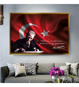 Altın Çerçeveli dekoratif tablo a1454 (Gold)