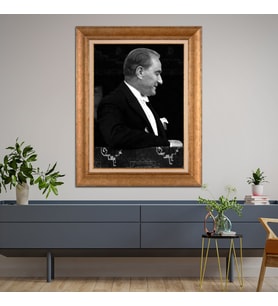 Altın Varaklı Paspartulu Çerçeveli Tablo rv1327