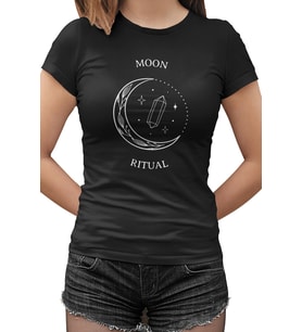 Moon Ritual Siyah Kadın Tshirt