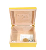 Sarı Nokta Desenli Sedir Humidor Puro Kutusu - TR9820