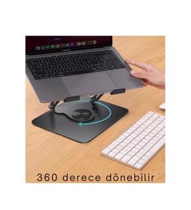 Dönebilir Metal Laptop Yükseltici, Ayarlanabilir ve Ergonomik Tutucu