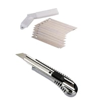 Metal Maket Bıçağı + 10 lu Maket Bıçağı Yedek Ucu Seti