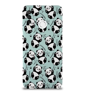 Huawei P 30 Lite Uyumlu Lansman Kılıf Panda Tasarımlı İçi Kadife Turkuaz Kapak (Şeffaf)