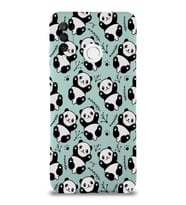 Huawei P 30 Lite Uyumlu Lansman Kılıf Panda Tasarımlı İçi Kadife Turkuaz Kapak (Şeffaf)