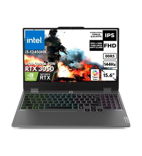 Lenovo Loq 15IAX9 I5-12600HX 24 GB 4 Tbssd 6gb RTX3050 15.6" 144Hz Fhd Freedos Gaming Laptop 83GS00R7TRAT12