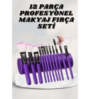 Makyaj Fırçası 12 Parça Set Yumuşak Uçlu Göz Makyajına Uygun Hafif ve Taşınabilir Çanta