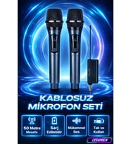 Wn-04 Amfi Hoparlör Ses Sistemi Için 2'li Set Telsiz Mikrofon Şarj Edilebilir Kablosuz Mikrofon