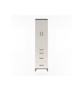 Hyperion Dolap 4 Raflı 4 Çekmeceli 2 Kapaklı 60x44x243 Antrasit-Aytaşı