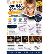 LED Işıklı Camsız Kitap Okuma Gözlüğü – Pratik Kitap Lambası, Gece Okuma Işığı, Okuma Gözlüğü