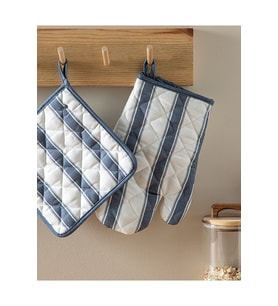 Blue Lines Polyester 2'li Mutfak Seti 17x30 cm+20x20 cm Lacivert